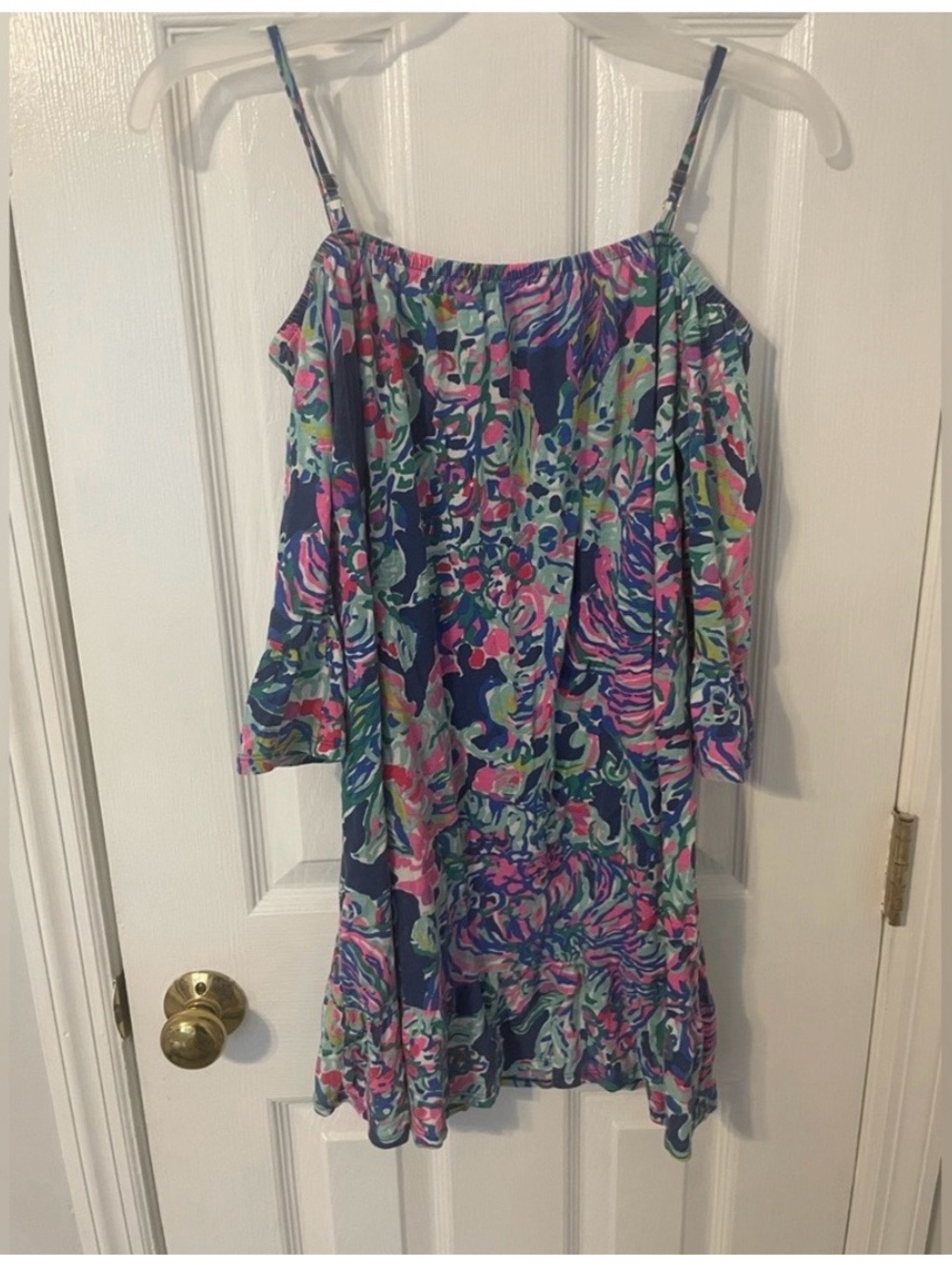 Blue and Purple Cold Shoulder Lilly Pulitzer Top